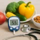 Healthy diabetic diet concept showing balanced food items for managing diabetes naturally