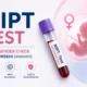 NIPT Test for early gender determination during pregnancy, showing a prenatal blood test, fetus illustration, and gender symbols for accurate non-invasive screening from 10 weeks.