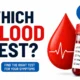Blood Tests Explained thumbnail showing a blood drop, laboratory test tube, and checklist of common blood tests including CBC, diabetes, thyroid, and vitamin D for symptom-based diagnosis.